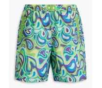 Mid-length printed swim shorts - Green