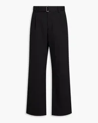 LE 17 SEPTEMBRE Belted pleated cotton-twill pants - Black Black