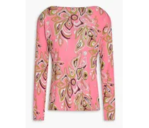 Printed crepe de chine blouse - Pink