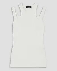 A.W.A.K.E. Cutout ribbed stretch-cotton jersey tank - White White