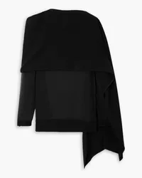 Proenza Schouler Cape-effect chiffon blouse - Black Black