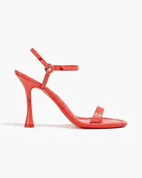 by FAR Mia croc-effect leather sandals - Orange Orange