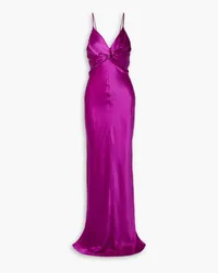 TOVE Athena twist-front silk-satin maxi dress - Purple Purple