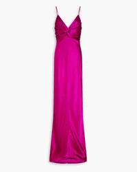 TOVE Athena twist-front silk-satin maxi dress - Purple Purple