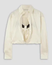 Alexander Wang Lace-trimmed silk-satin shirt - White White