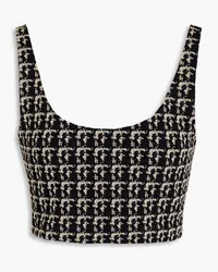 The Upside Lana cropped bouclé-jacquard top - Black Black