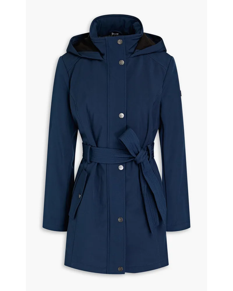 DKNY Belted shell hooded raincoat - Blue Blue