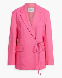 MSGM Tie-front woven blazer - Pink Pink