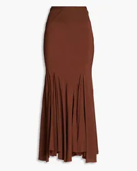 Rick Owens Pleated crepe de chine maxi skirt - Brown Brown