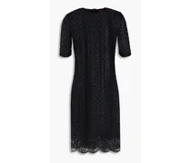 Metallic crochet-knit wool-blend mini dress - Black