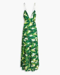 Alice + Olivia Alice Olivia - Karolina tiered printed crepe de chine maxi dress - Green Green