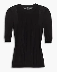 Autumn Cashmere Ribbed cotton top - Black Black