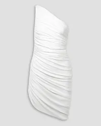 Norma Kamali Diana one-shoulder ruched stretch-jersey mini dress - White White