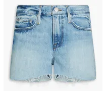 Frayed denim shorts - Blue