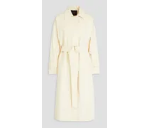 Oversized cotton-blend twill coat - White