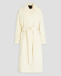 Maje Oversized cotton-blend twill coat - White White