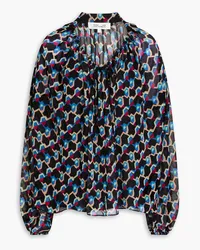 Diane von Furstenberg Kipleen printed chiffon blouse - Black Black