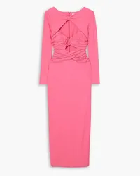 Self-Portrait Cutout stretch-jersey midi dress - Pink Pink