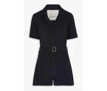 The Sienna belted cotton Oxford playsuit - Blue