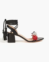 RED Valentino Appliquéd leather sandals - Red Red