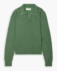 LES TIEN Yacht cotton-fleece half-zip sweatshirt - Green Green