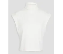 Ribbed jersey top - White