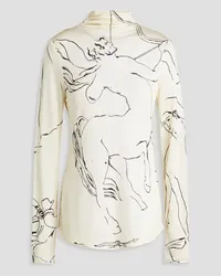 Jil Sander Printed silk top - White White