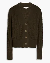 Vince Cable-knit wool and cashmere-blend cardigan - Green Green