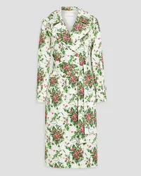 Carolina Herrera New York Floral-print cotton-blend faille trench coat - Multicolor Multicolor