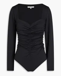 tibi Ruched jersey bodysuit - Black Black