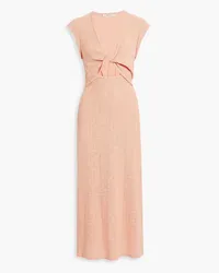 Derek Lam Barbara cutout twisted cotton-blend midi dress - Orange Orange