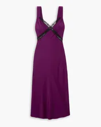 Reformation Provence open-back lace-trimmed silk-charmeuse midi dress - Purple Purple