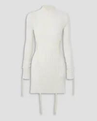 Dion Lee Gathered Utility ribbed cotton-blend mini dress - White White