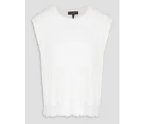 Lace-trimmed jersey top - White