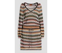 Crochet-knit mini dress - Multicolor