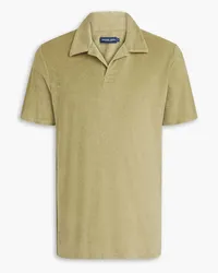 Frescobol Carioca Faustino cotton, Lyocell and linen-blend terry polo shirt - Green Green