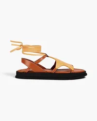 Zimmermann Topstitched leather sandals - Brown Brown