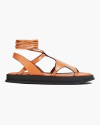 Zimmermann Topstitched leather sandals - Brown Brown