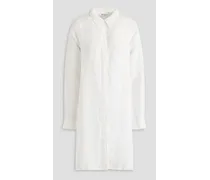 Lyocell and linen-blend shirt dress - White