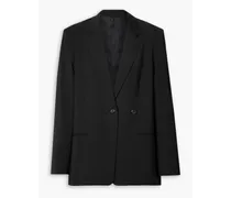 Double-breasted woven blazer - Black