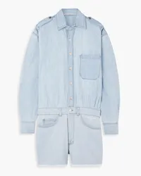 Stella McCartney Frayed denim playsuit - Blue Blue