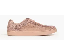 Crystal-embellished shell sneakers - Pink