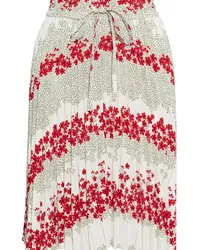 RED Valentino Pleated floral-print crepe de chine skirt - White White