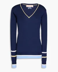 Marni Wool and silk-blend sweater - Blue Blue