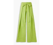 Hiro layered cotton wide-leg pants - Green