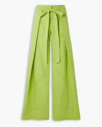 ATTICO Hiro layered cotton wide-leg pants - Green Green