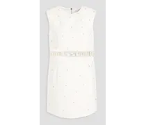Aliyah cutout crystal-embellished crepe mini dress - White