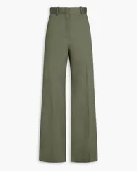 Another Tomorrow Cotton-blend twill wide-leg pants - Green Green