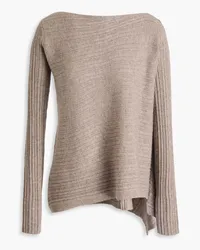 NAADAM Asymmetric ribbed wool and cashmere-blend sweater - Neutral Neutral