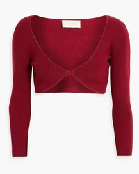 mason by michelle mason Cropped ribbed-knit top - Burgundy Burgundy